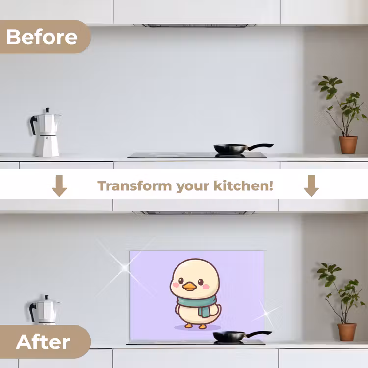Kitchen splashback for hob - Duck - Scarf - Purple — 7