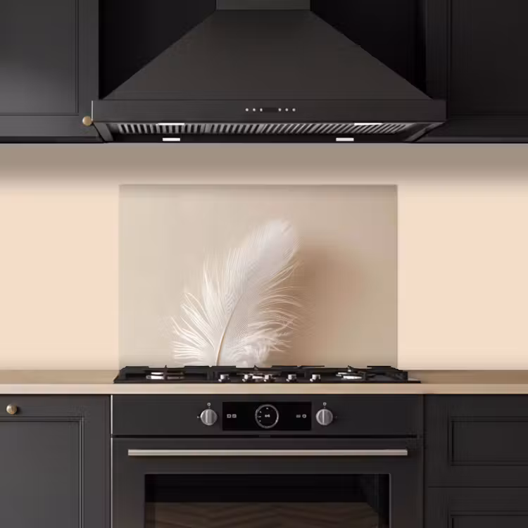 Kitchen splashback for hob - Feather - Minimalist - Pink — 5