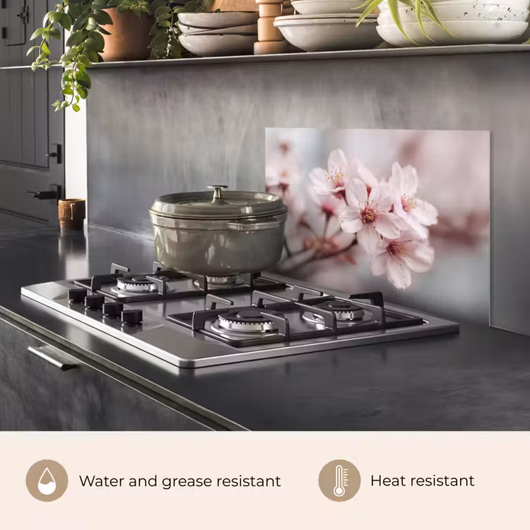 Kitchen splashback for hob - Blossoms - Stamen - Yellow - Blurred — 2