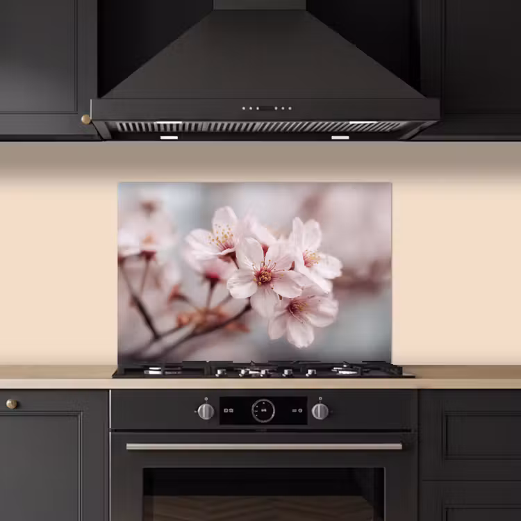 Kitchen splashback for hob - Blossoms - Stamen - Yellow - Blurred — 5