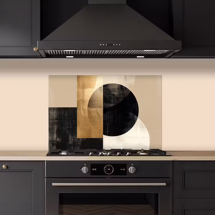 Kitchen splashback for hob - Abstract - Gold - Black - Art — 5