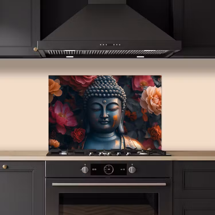 Kitchen splashback for hob - Buddha - Flowers - Buddha - Statue - Art — 5