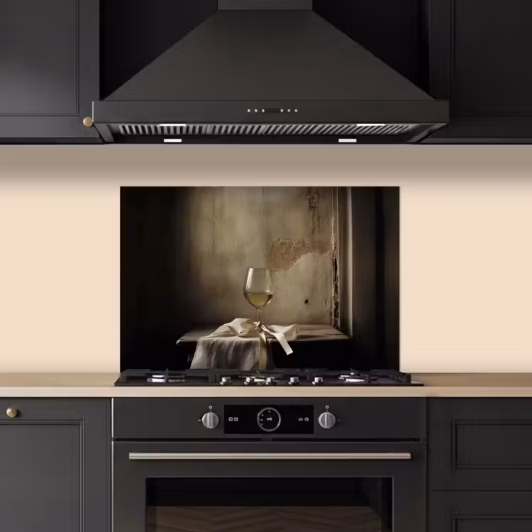 Kitchen splashback for hob - Bow - Beige - White - Wine — 5