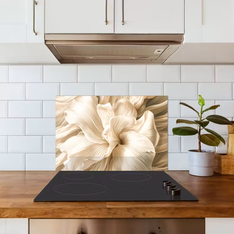 Kitchen splashback for hob - Beige - Flower - Pattern — 3