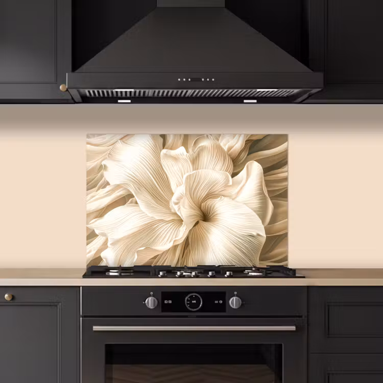 Kitchen splashback for hob - Beige - Flower - Pattern — 5