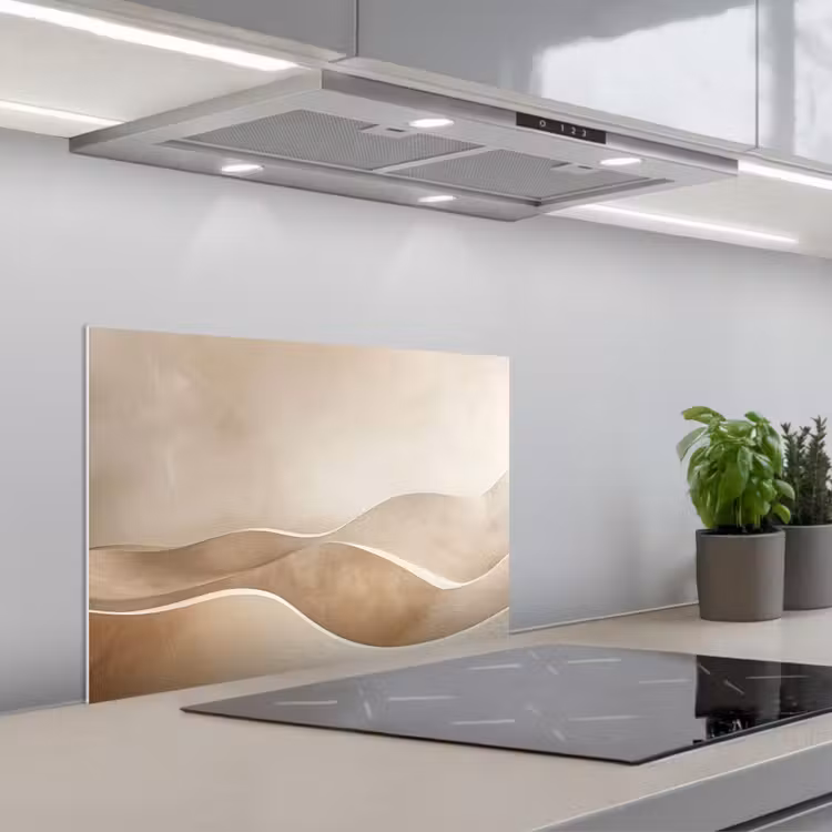 Kitchen splashback for hob - Beige - Hills - Pattern — 1
