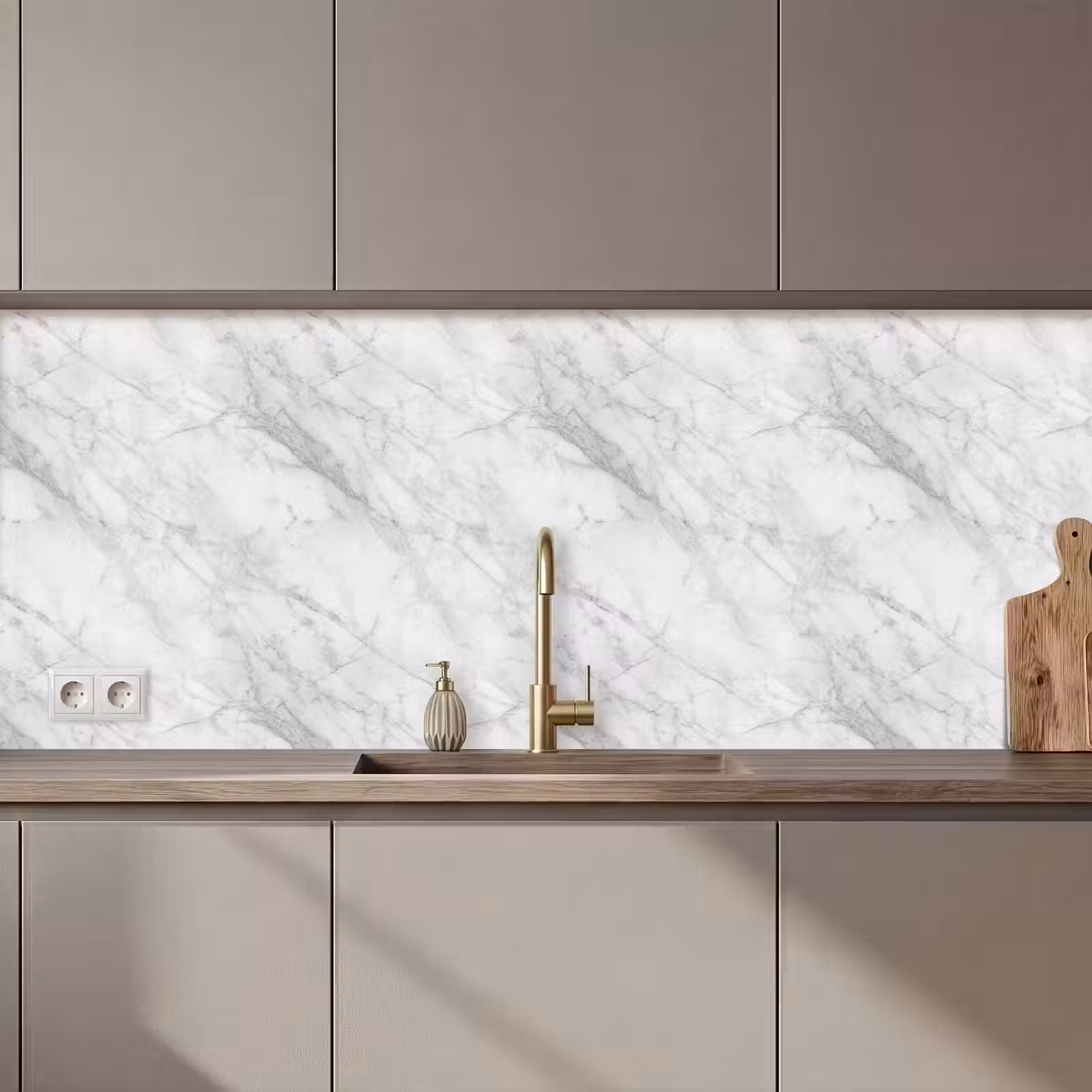 Kitchen splashback - Classic - Marble - Gray — 1