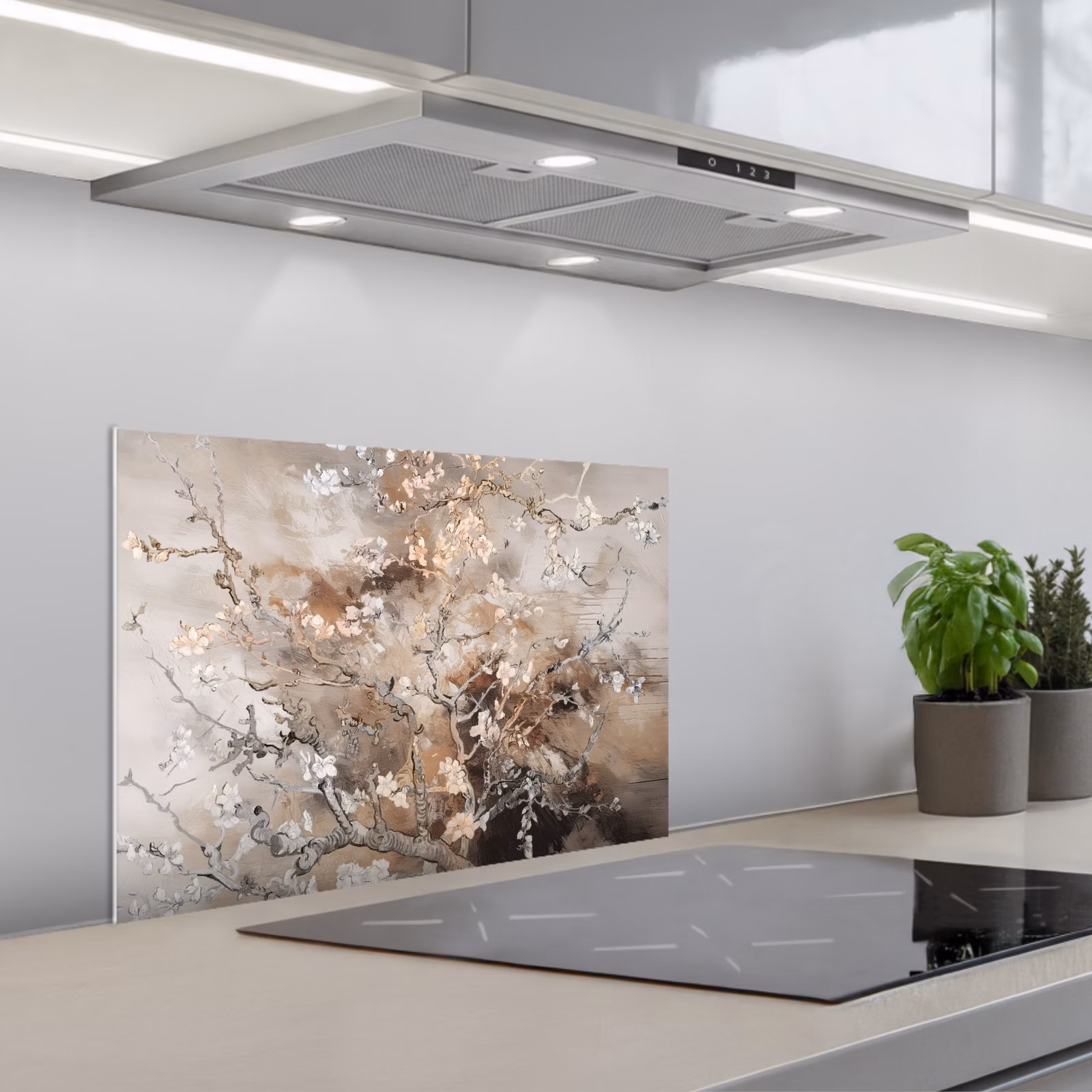 Kitchen splashback for hob - Almond Blossom - Art - Van Gogh - Beige - Abstract — 1