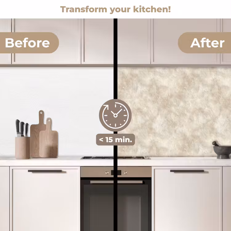 Kitchen splashback - Beige - Embossed texture - Natural stone — 3