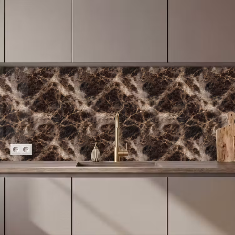 Kitchen splashback - Brown - Gold - Marble — 1