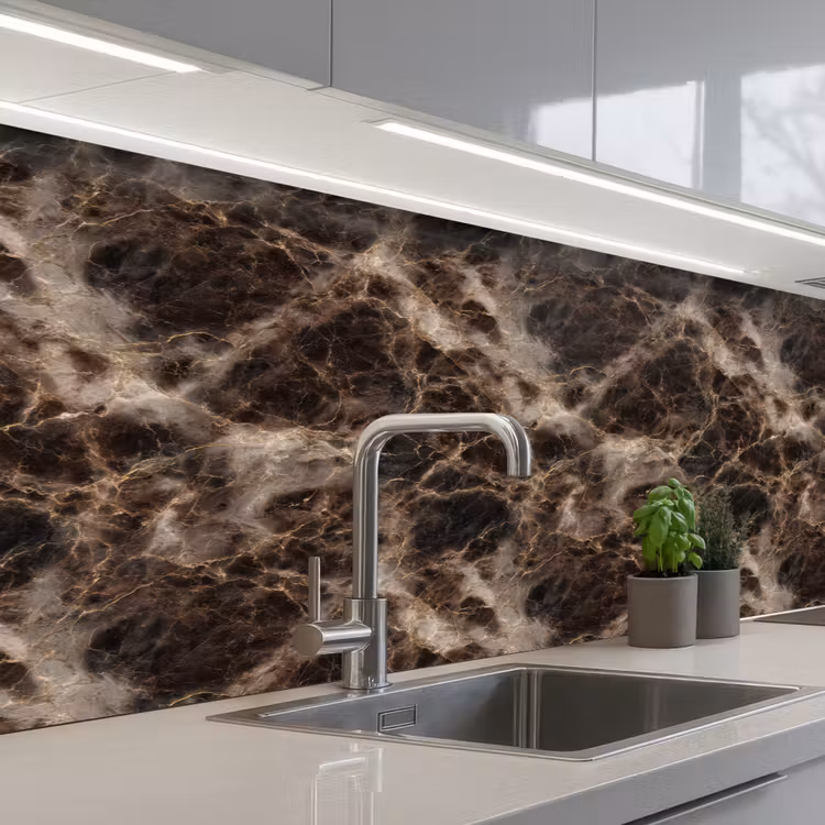 Kitchen splashback - Brown - Gold - Marble — 2