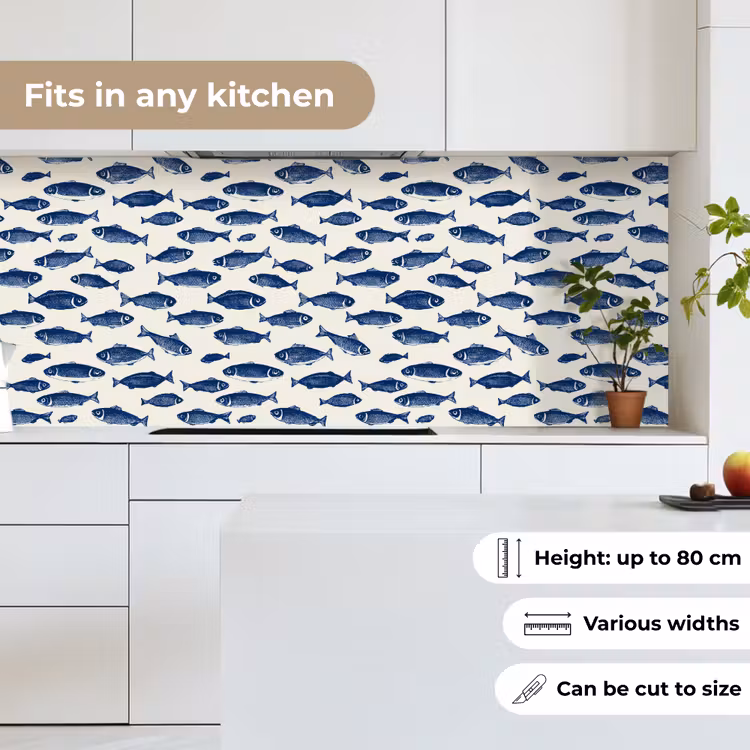 Kitchen splashback - Fish - Pattern - Blue - White — 7