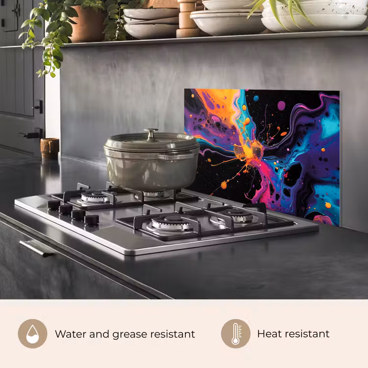 Kitchen splashback for hob - Colorful - Paint - Black — 2