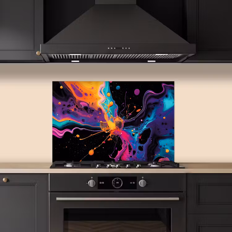 Kitchen splashback for hob - Colorful - Paint - Black — 5