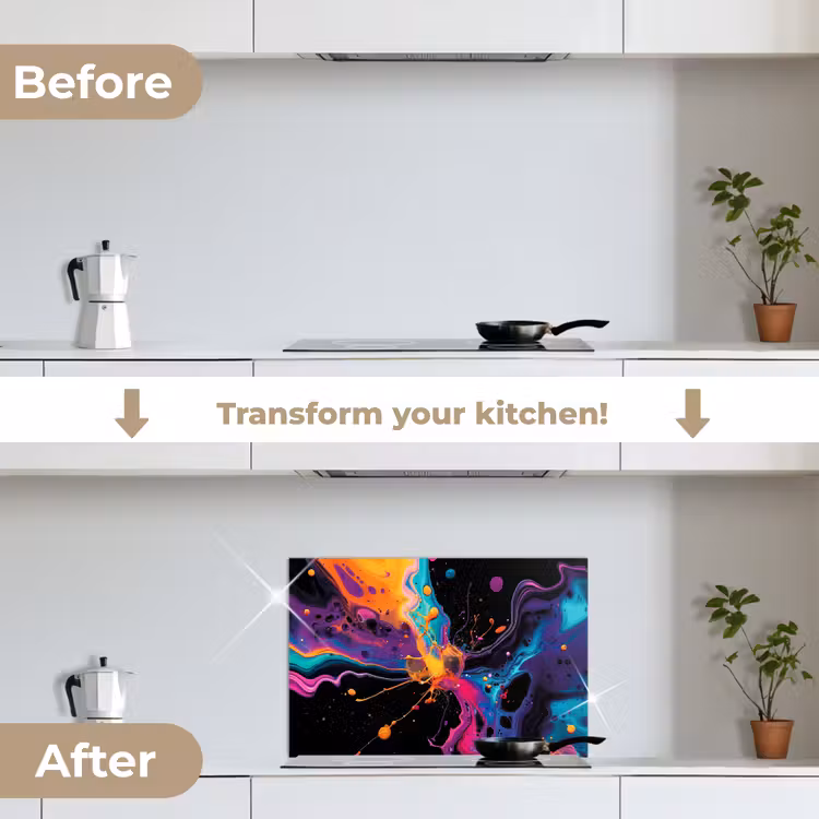 Kitchen splashback for hob - Colorful - Paint - Black — 7