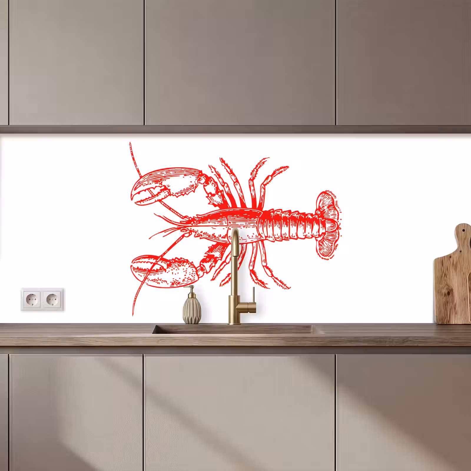 Kitchen splashback - Cancer - Red - White — 1