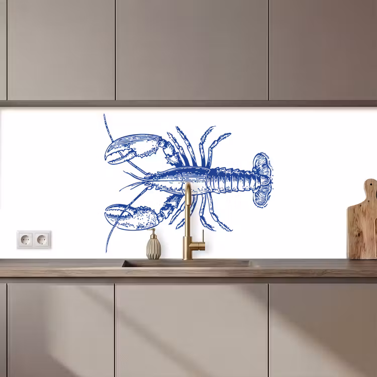 Kitchen splashback - Blue - Cancer - White — 1