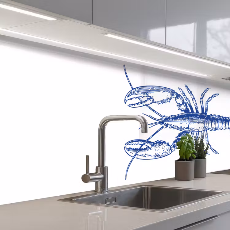 Kitchen splashback - Blue - Cancer - White — 2