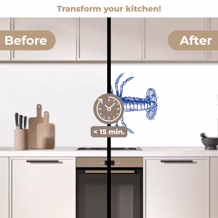 Kitchen splashback - Blue - Cancer - White — 3