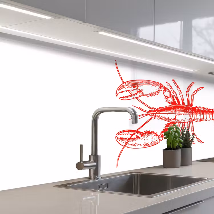 Kitchen splashback - Cancer - Red - White — 2
