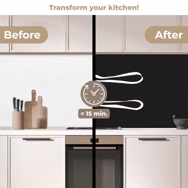 Kitchen splashback - Cutlery - Lying - Black - White — 3