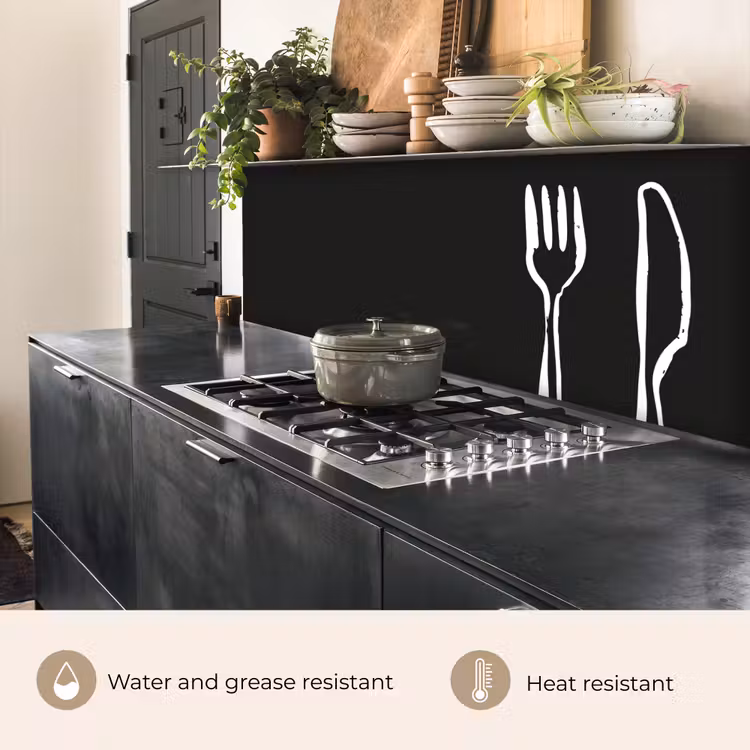 Kitchen splashback - Cutlery - Standing - Black - White — 5