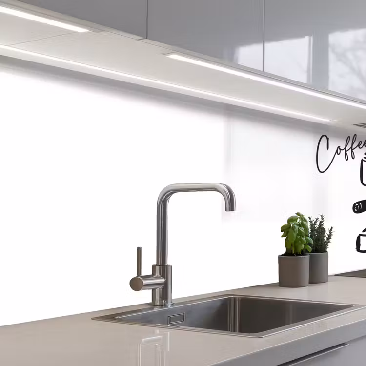 Kitchen splashback - Espresso machine - Black - White — 2