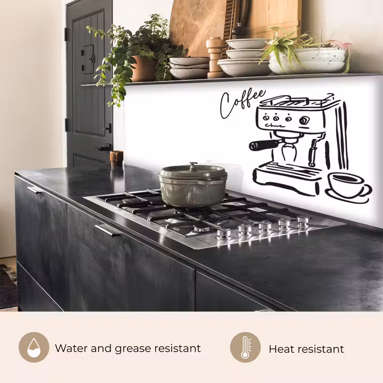Kitchen splashback - Espresso machine - Black - White — 5