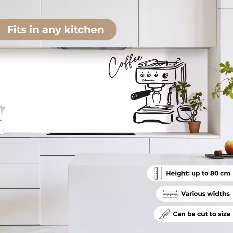 Kitchen splashback - Espresso machine - Black - White — 7