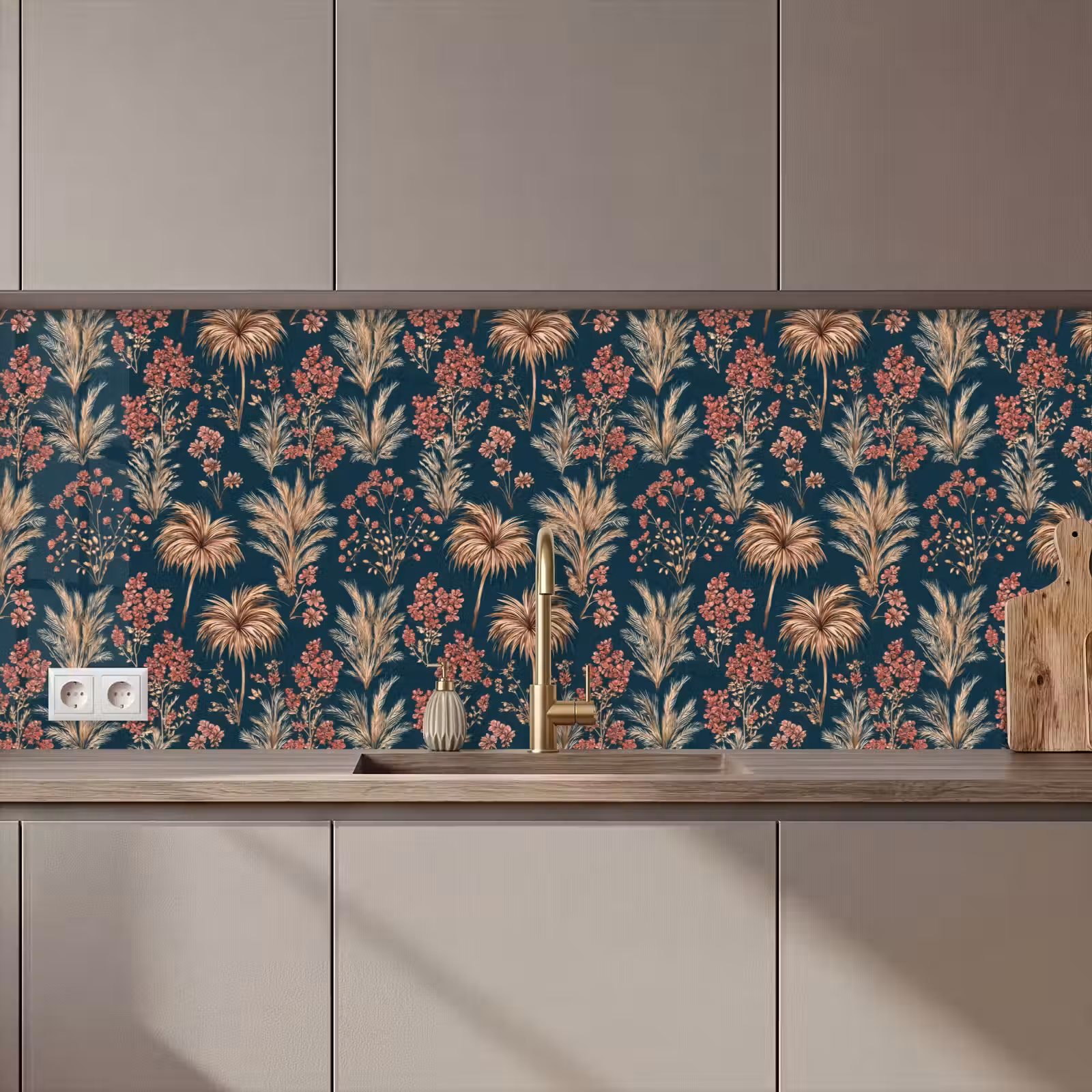 Kitchen splashback - Botanical - Pattern - Blue — 1