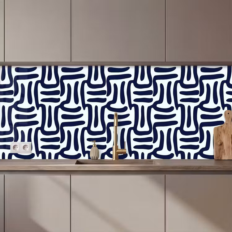 Kitchen splashback - Abstract - Modern - Blue — 1