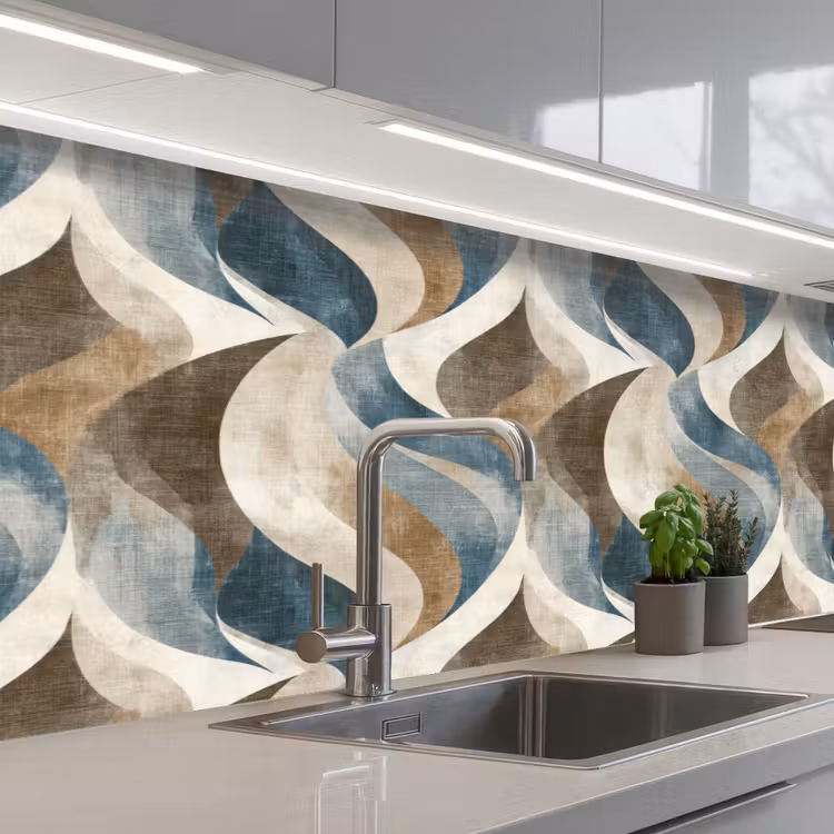 Kitchen splashback - Abstract - Waves - Colorful — 2