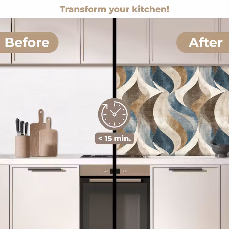 Kitchen splashback - Abstract - Waves - Colorful — 3