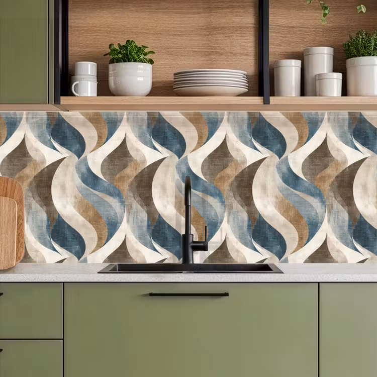 Kitchen splashback - Abstract - Waves - Colorful — 8