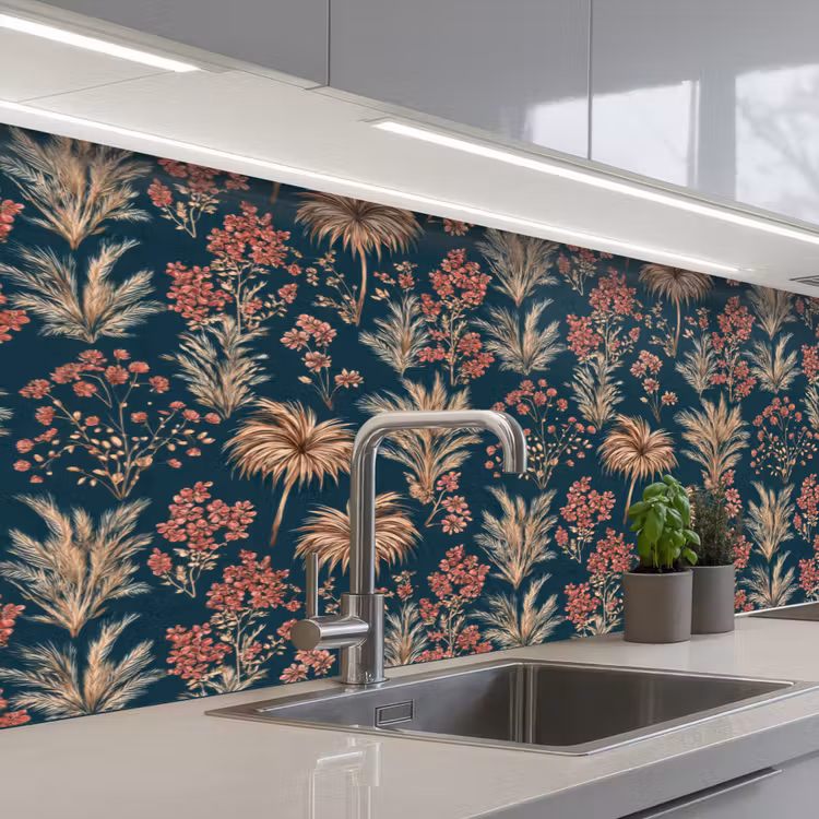 Kitchen splashback - Botanical - Pattern - Blue — 2