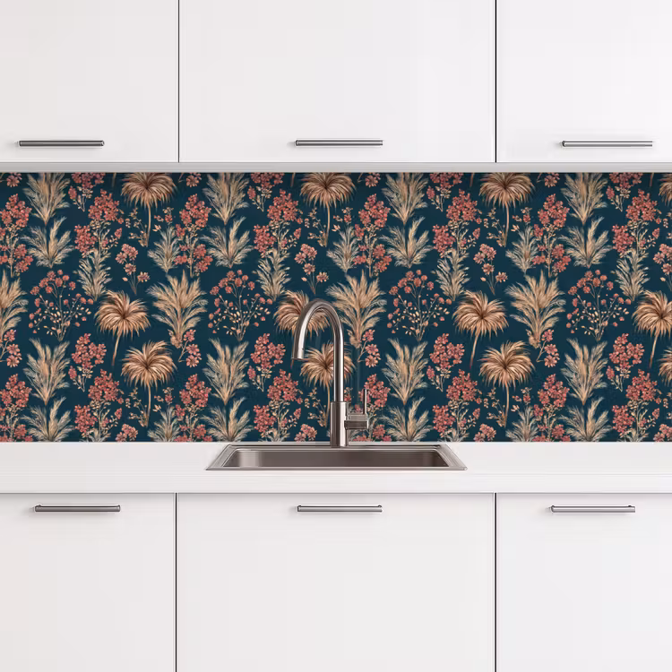 Kitchen splashback - Botanical - Pattern - Blue — 4