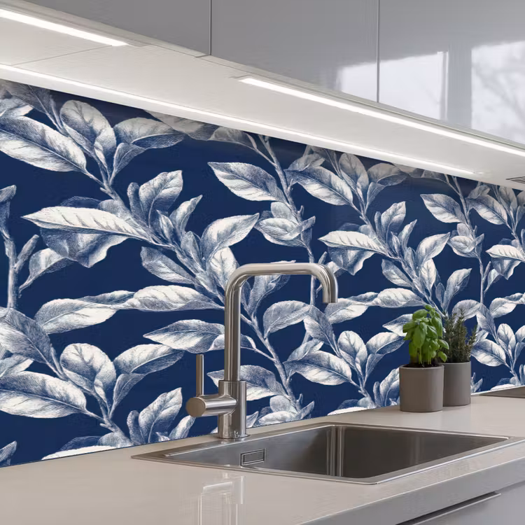 Kitchen splashback - Botanical - Pattern - Blue — 2