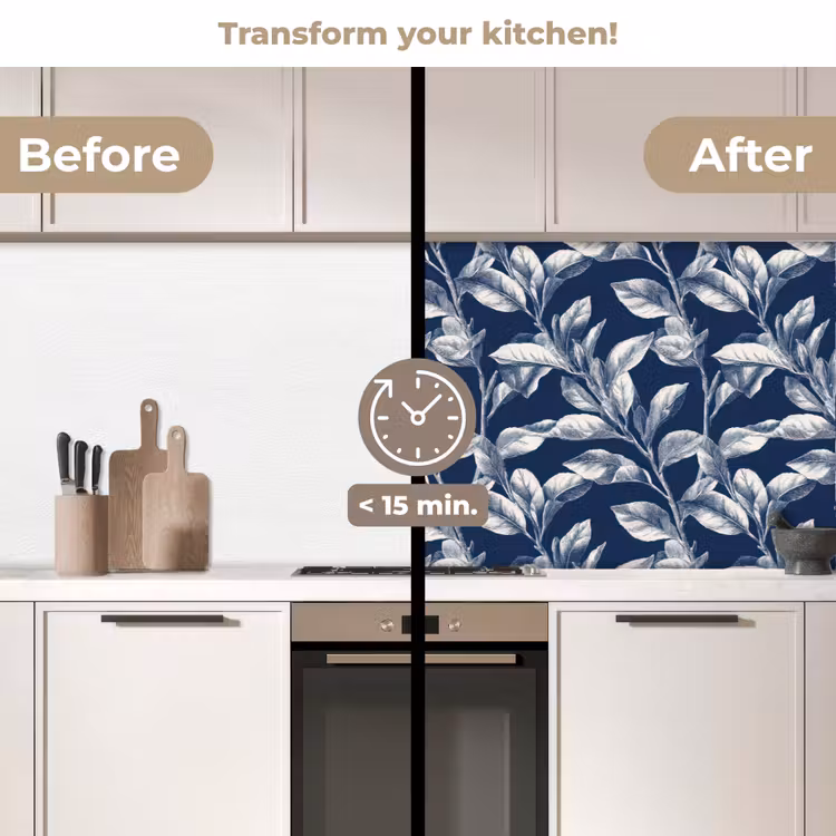 Kitchen splashback - Botanical - Pattern - Blue — 3