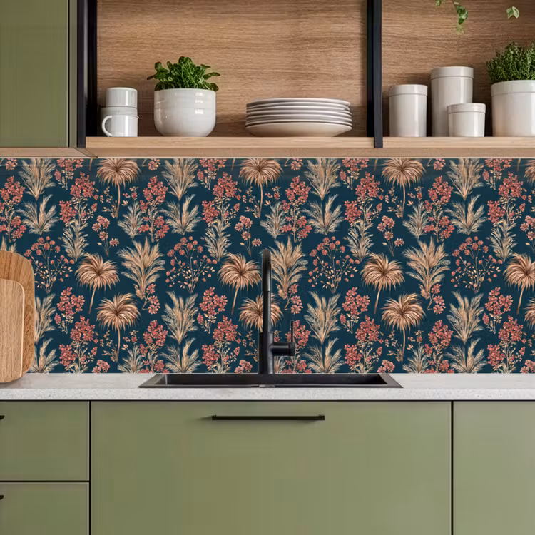 Kitchen splashback - Botanical - Pattern - Blue — 8