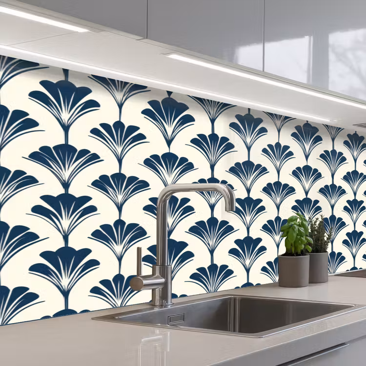 Kitchen splashback - Classic - Motif - Blue — 2