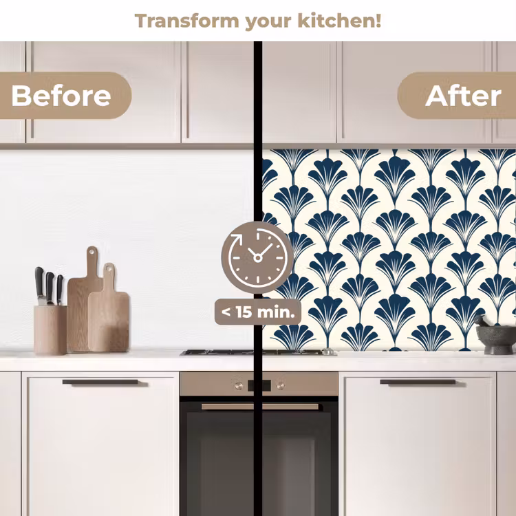 Kitchen splashback - Classic - Motif - Blue — 3