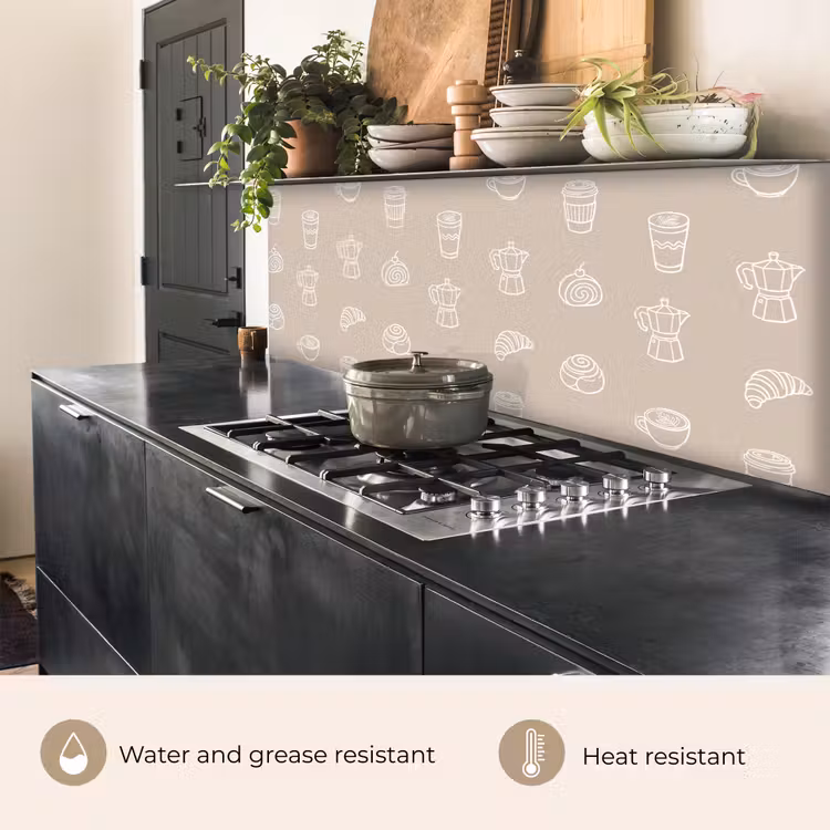 Kitchen splashback - Coffee - Rolls - Beige - Pattern — 5