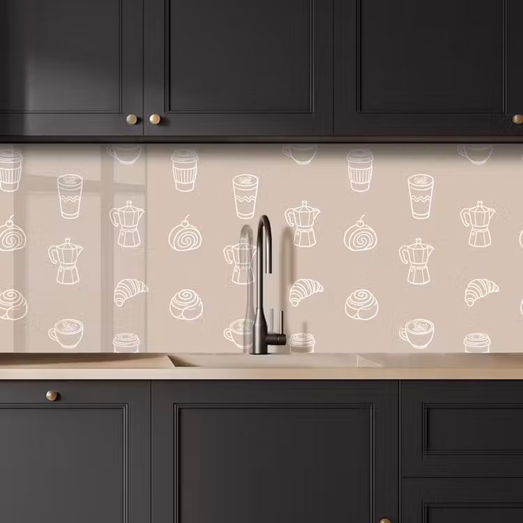 Kitchen splashback - Coffee - Rolls - Beige - Pattern — 6