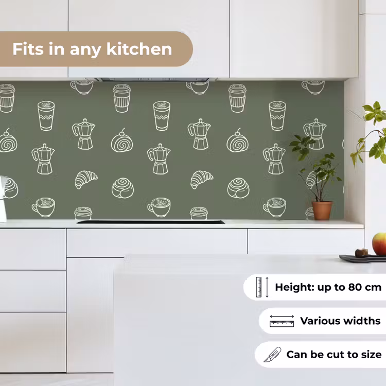 Kitchen splashback - Coffee - Rolls - Green - Pattern — 7