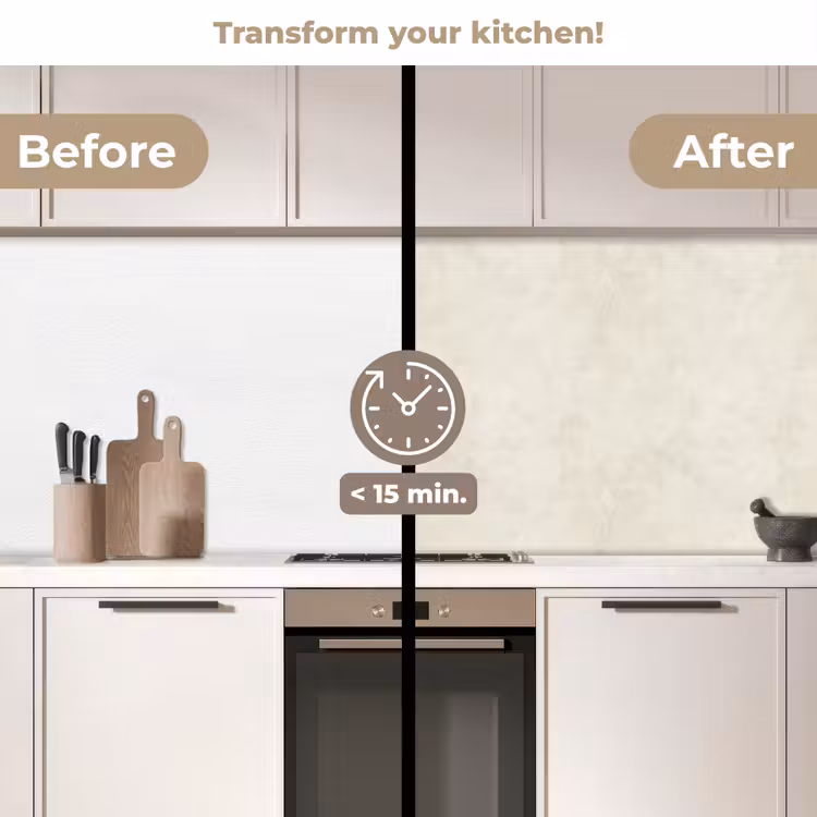 Kitchen splashback - Cream - Smooth - Concrete — 3