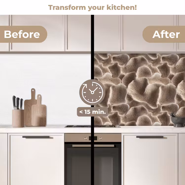 Kitchen splashback - Fan shape - Beige - Fiber texture — 3