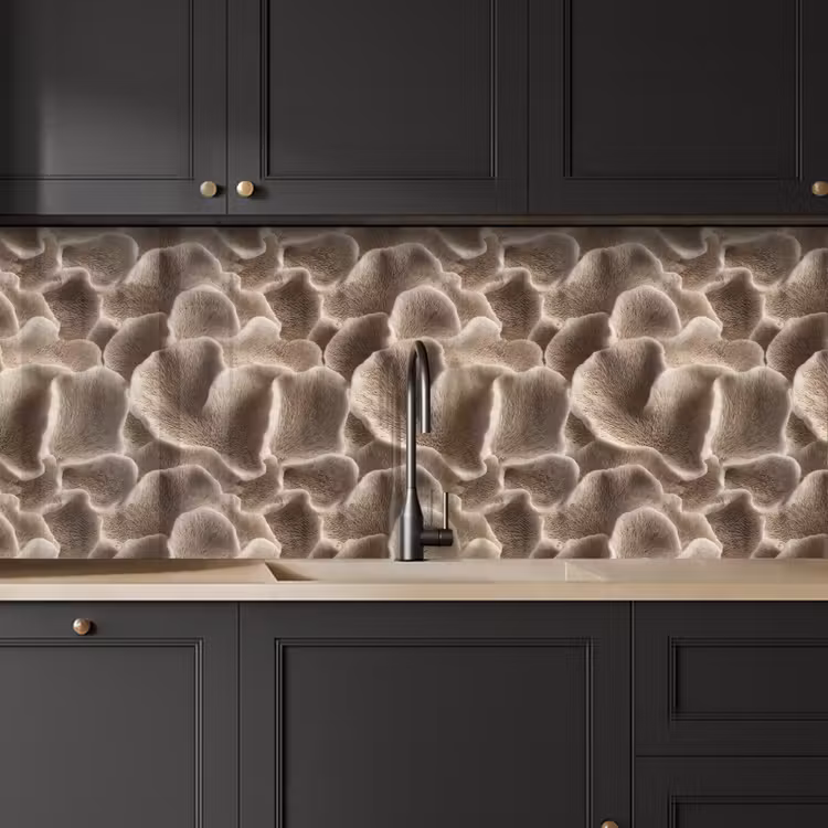 Kitchen splashback - Fan shape - Beige - Fiber texture — 6