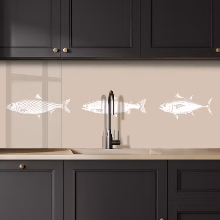 Kitchen splashback - Fish - Beige - White — 6