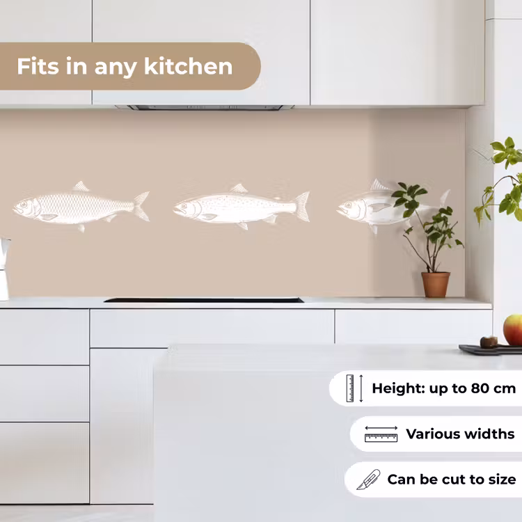 Kitchen splashback - Fish - Beige - White — 7