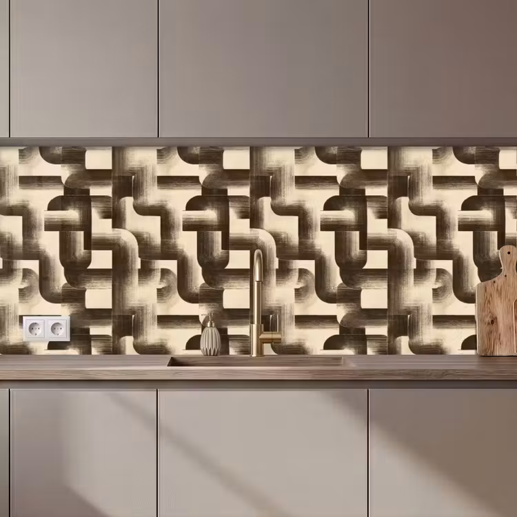 Kitchen splashback - Abstract - Retro - Black — 1